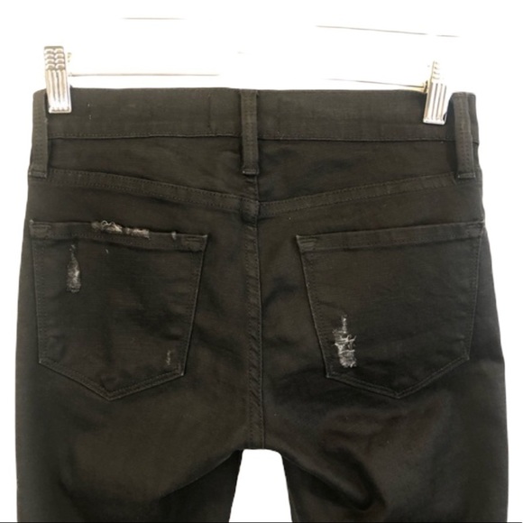 Frame Denim Le Skinny De Jeanne Black Gold Zipper Legs 24 - Picture 11 of 13